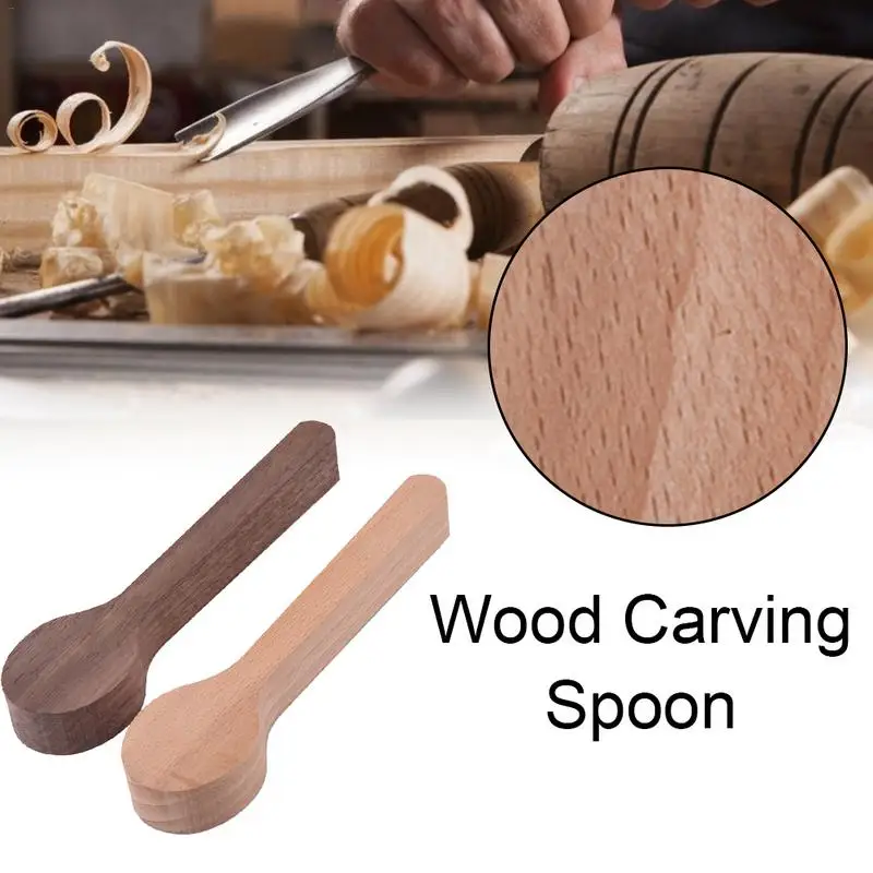 

Wooden Carving Spoon Blank Set Beech Walnut Unfinished Wooden Craft Whittling Carving Kit For Beginner Whittler