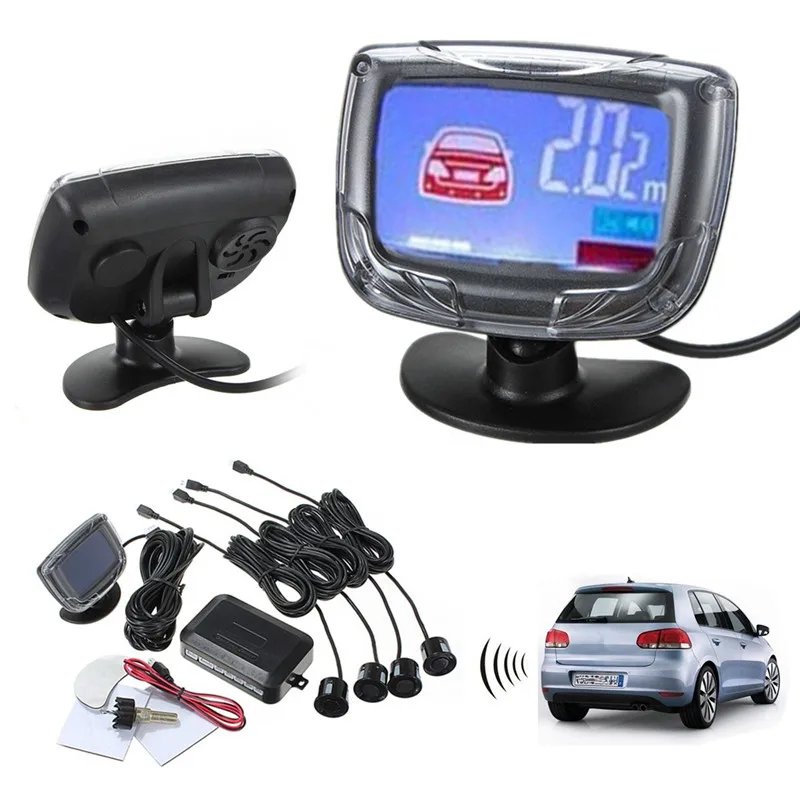 

KROAK 4 Parking Sensors Car Reverse Backup Front Rear LCD Display System Radar Alarm