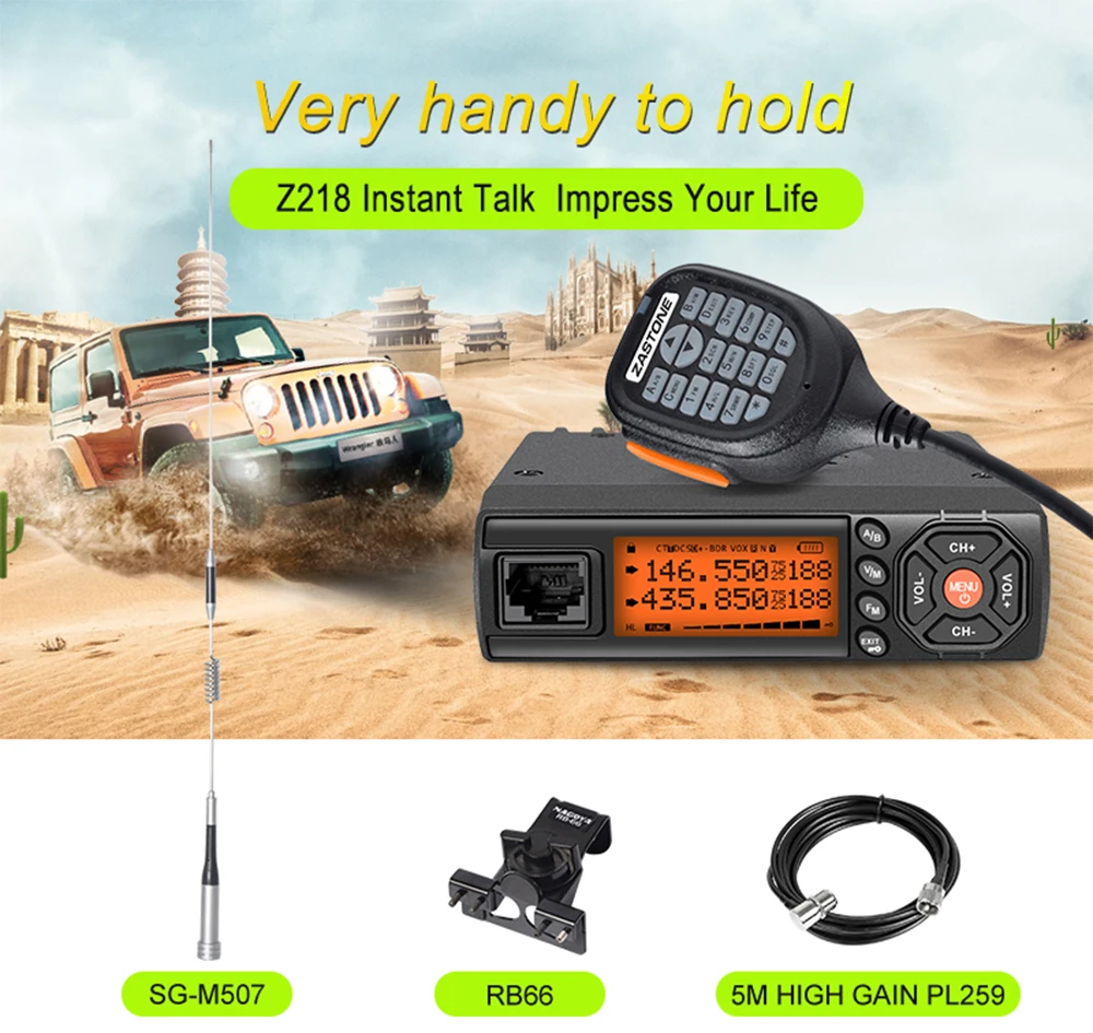 

Original Portable Car Radio 25W High Power Dual Display Small Size Powered from Cigarette Lighter Plug Mini Car Walkie Talkie