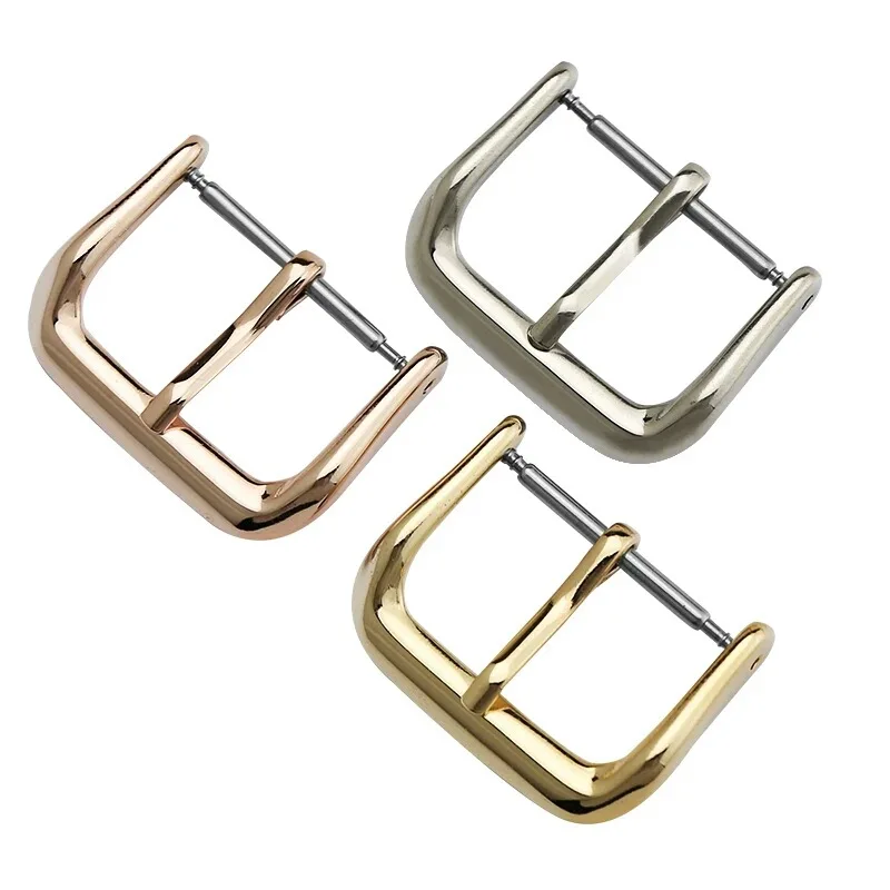 Fashion Watch Pin Buckle Watchbands Replacement Silver Black Rose Gold Accessories 8mm 10mm 12mm 14mm 16mm 18mm 20mm 22mm