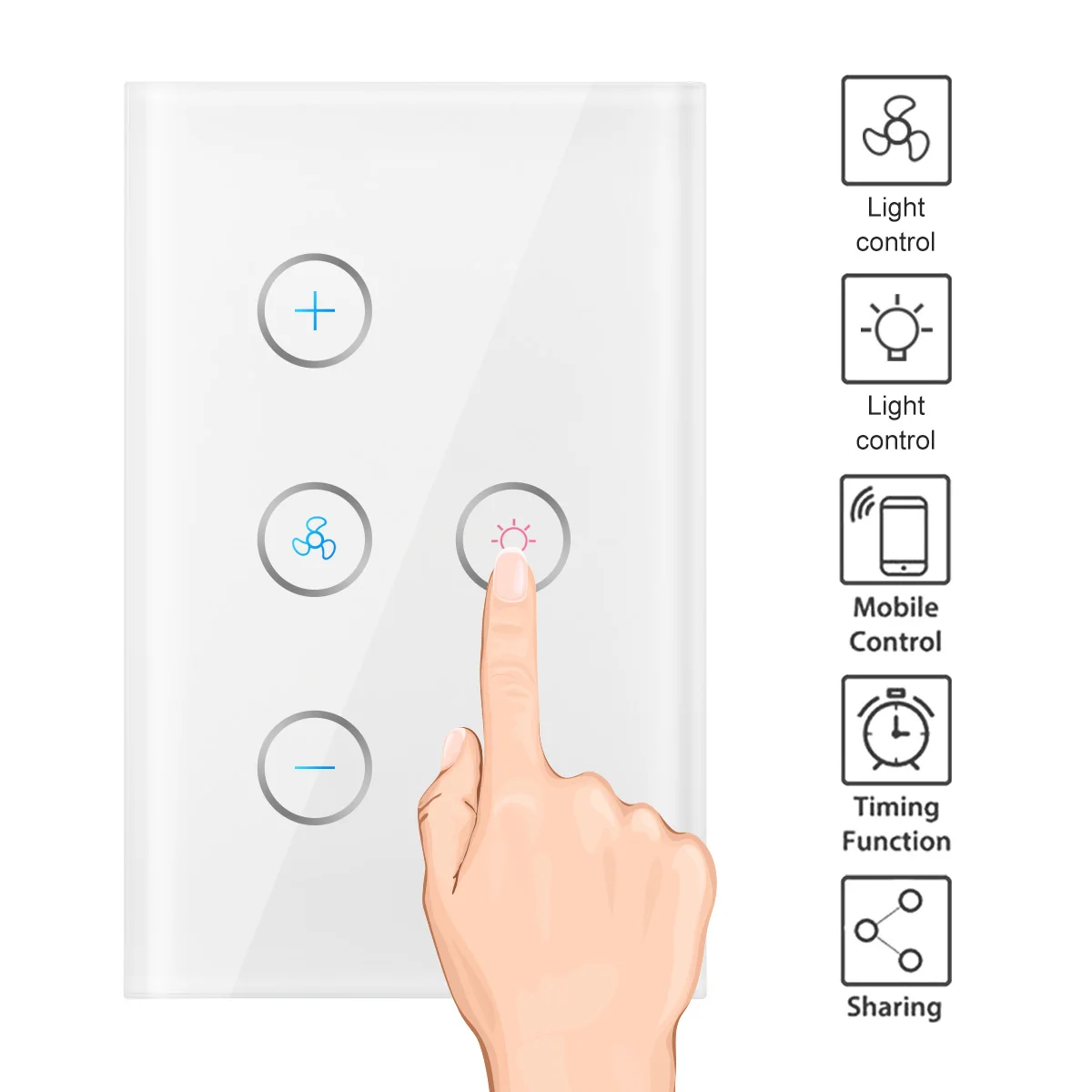 

EU/US WiFi Smart Ceiling Fan Switch APP Remote Timer And Speed Control Compatible For Alexa And Google Home