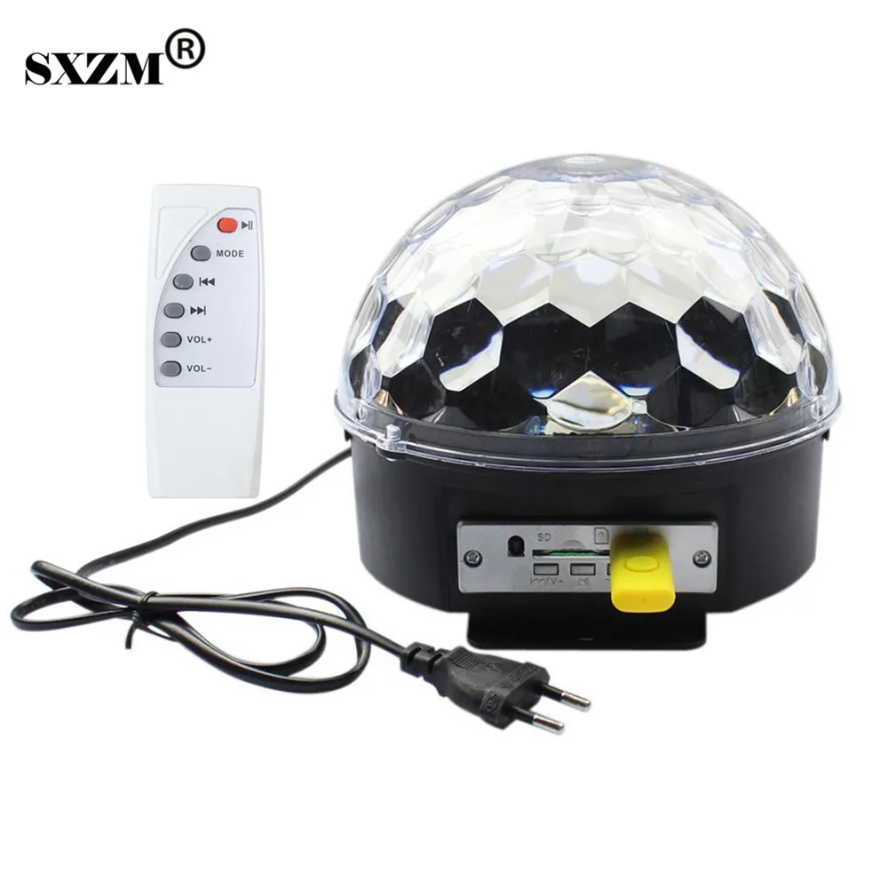 

6 Colors Voice Control Crystal Magic Ball Stage Lamp Disco DJ Light Party Lights Sound Control Laser Projector