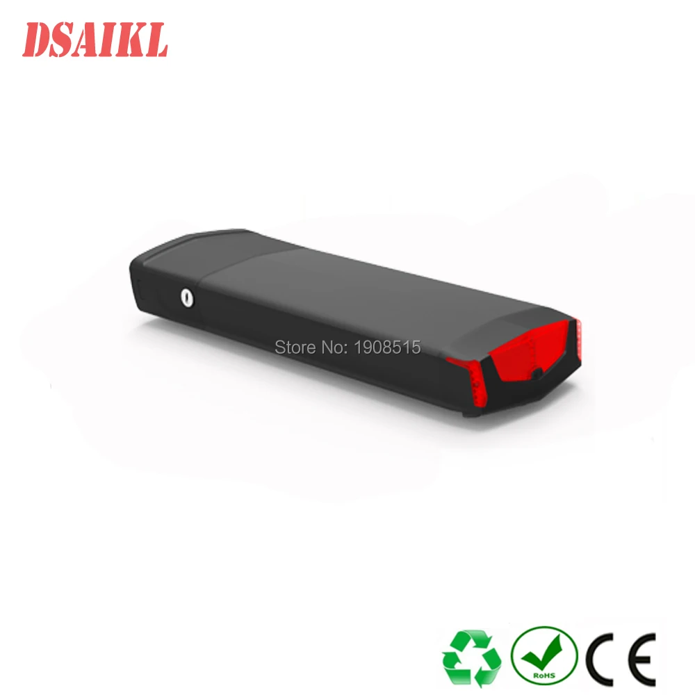 

Free shipping 250W 500W 750W 1000W 36V 48V 10.4Ah 11.6Ah 12Ah 14Ah 15Ah 16Ah 17.5Ah Rear rack ebike battery pack