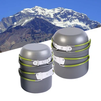 

Portable Cookware Sets Cooking Tool Foldable Pot Pan Set With Carrying Bag Non-Toxic Eco-Friendly For Outdoor Camping Hiking