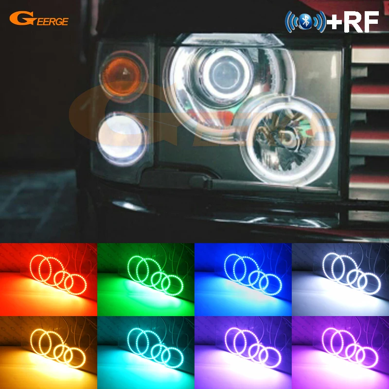 

For Land Rover Range Rover 2003 2004 2005 Xenon Headlight Excellent RF Bluetooth Controller Multi-Color RGB LED Angel Eyes kit