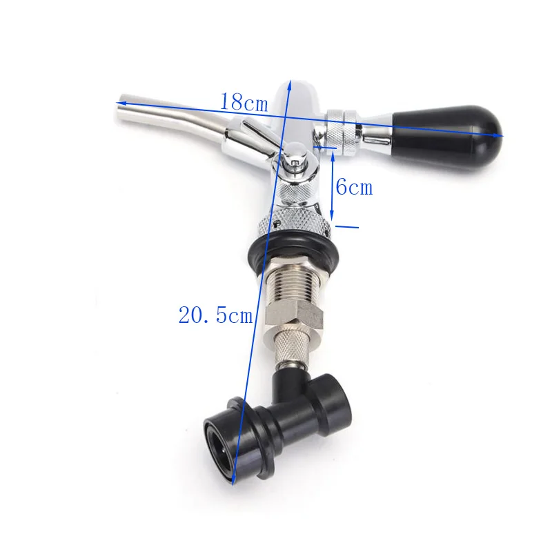 

G5/8 Draft Beer Faucet Dispenser With Flow Controller Chrome Plating Shank Tap