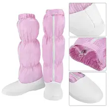 ПВХ антистатические защитные высокие сапоги ESD работа нескользящая подошва Анти-пыль обувь 40 розовый