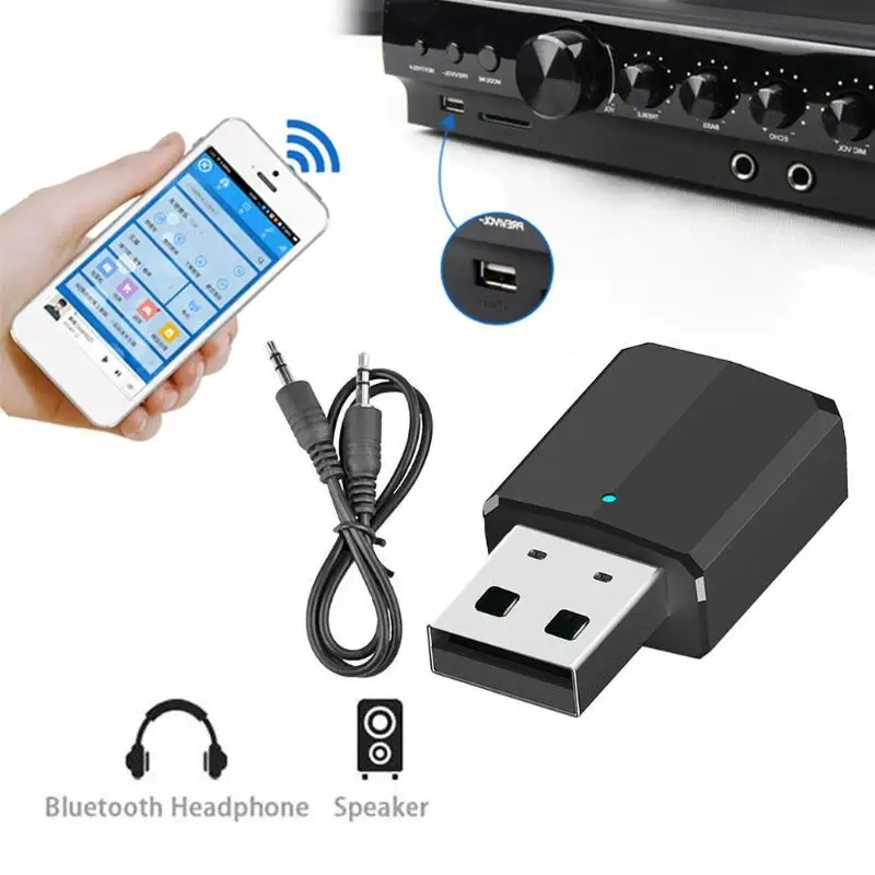 2 в 1 Беспроводной Bluetooth 5,0 приемник передатчик 3,5 мм AUX Стерео адаптер для ПК/наушников/MP3 плеер/телефонов