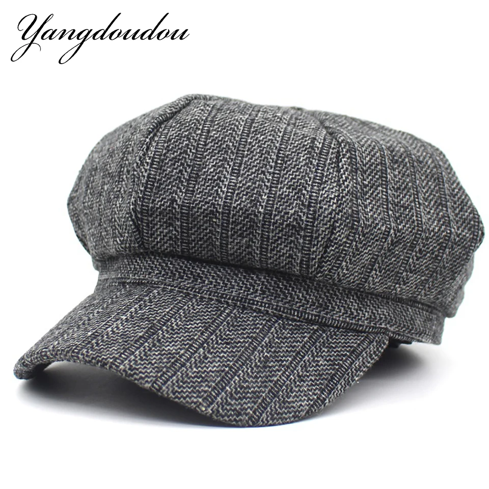 New Brand Unisex Octagonal Cap Mrs. Messer Plaid Retro Flat Caps Vintage Newsboys Hats British Style Painter Hat Hot Sale