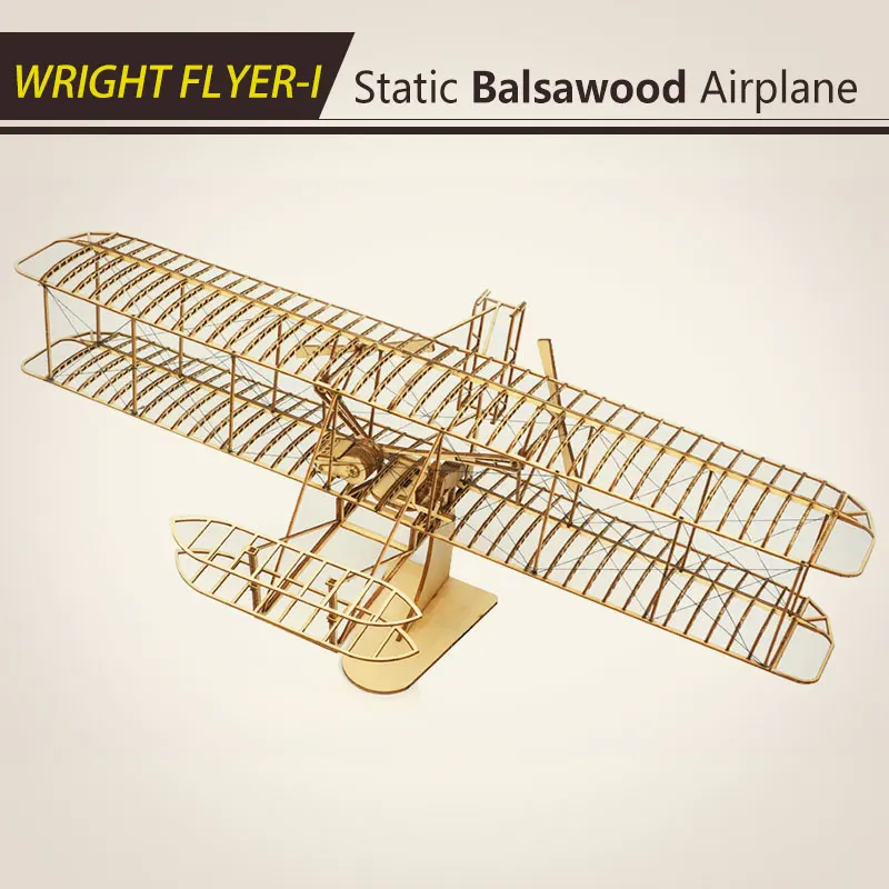 

3D Woodcraft Construction Kit - Wright Brothers Flyer Model Aircraft to Build, Perfect 3D Wooden Puzzle DIY Toy Ornament