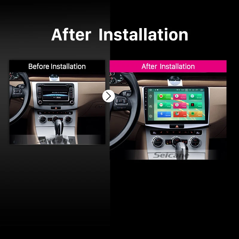Sale Seicane Octa-core 10.1" Android 8.0 Car Radio Multimedia Player GPS Navigation For 2012-2014 VW Volkswagen Magotan With 4G RAM 1