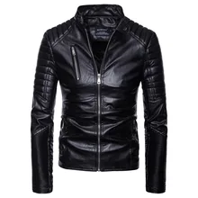 Factory Direct Brand Men's Aowofs2019 New Men's Motorcycle Leather Jacket Men's Leather Jacket Pengkla Chain Motorcycle Leather