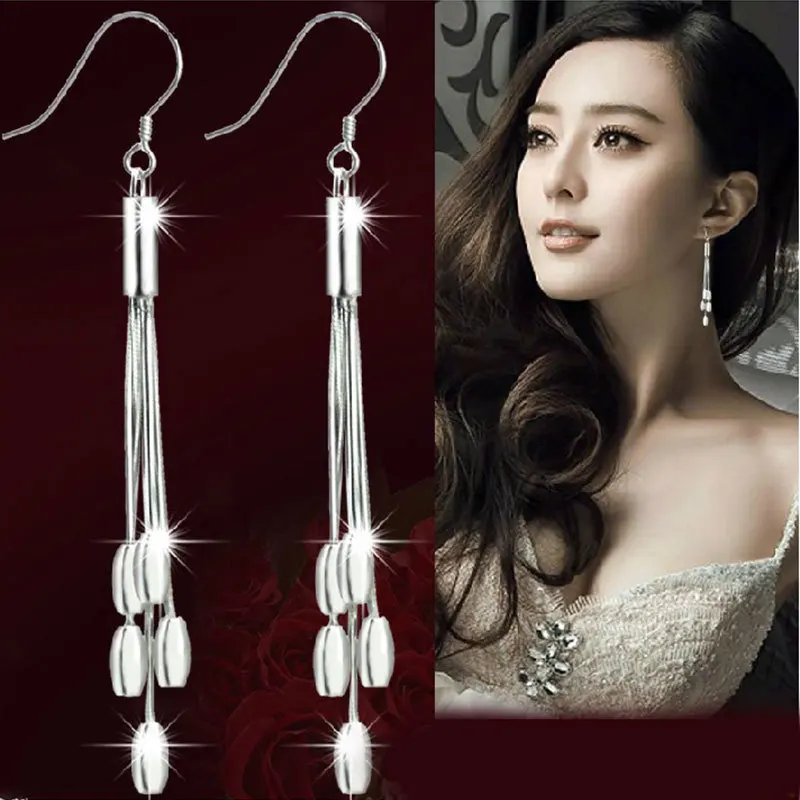 

2019 New Design Fashion Brand Crystal Elegant Jewelry Double Pearls Earrings For Women Long Statement Earings
