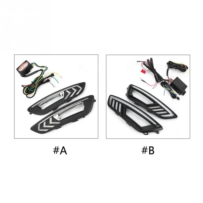 

1 Pair 12V Car Daytime Running Light Turn Signal Dual DRL LED Lights for Ford Focus MK3 2015 2016 2017 Car DRL Accessories NEW