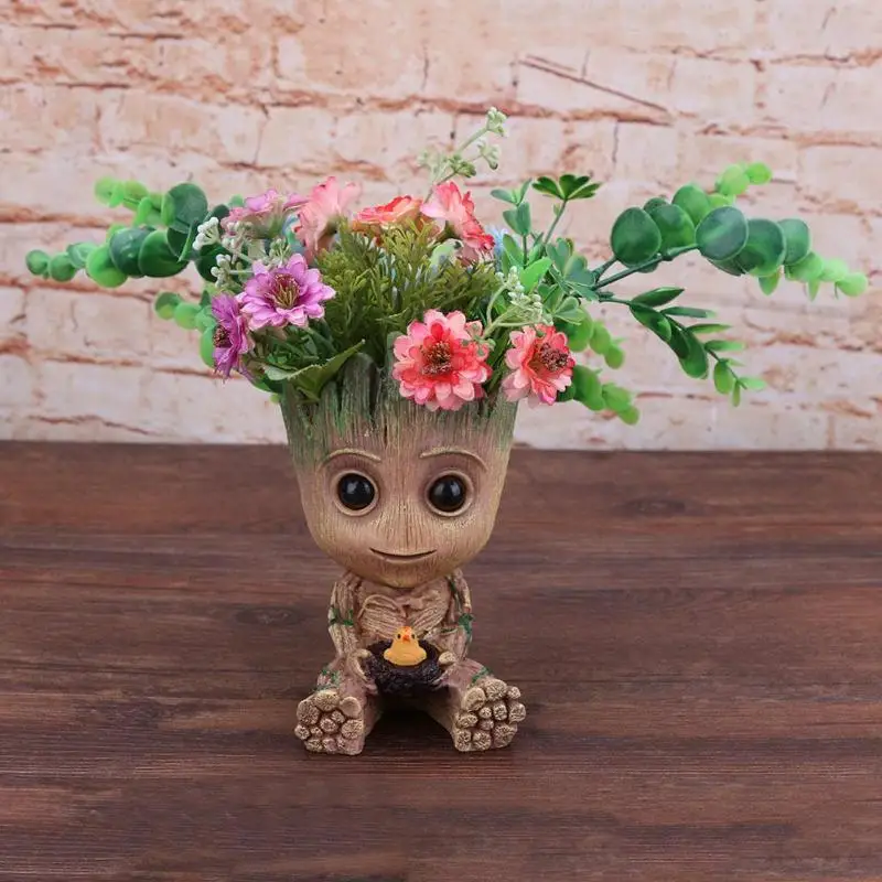 Фото Милая модель детского кашпо Грут Цветочный Горшок Кашпо экшн-фигурки дерево
