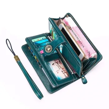 

Womens Purses And Wallets Cow Leather Wristlet Ladies Coin Purses Holders Women Purse Girls Wallet Female Day Clutch