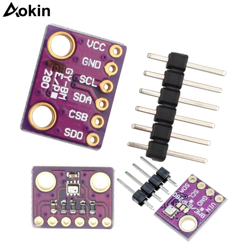 

BME280 Atmospheric Pressure Sensor Temperature Humidity Sensor Breakout for Arduino BMP280 sensor Replace BMP180