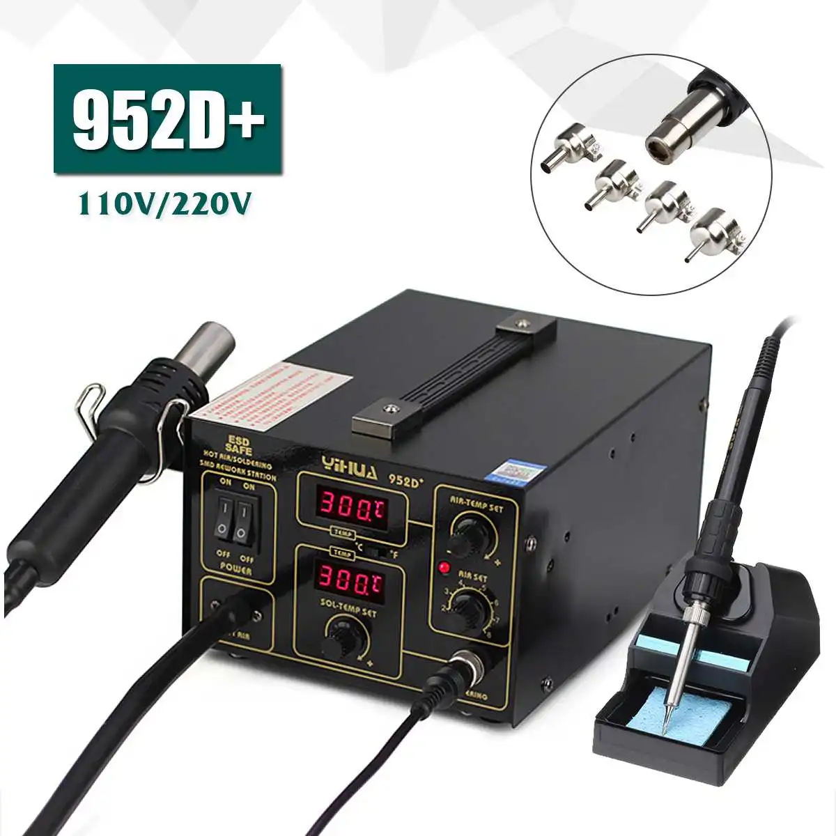 

220V/110V 2 in 1 Air for Gun Soldering Irons Preheating Station Quick Heating Eletric Soldering station electronic welding