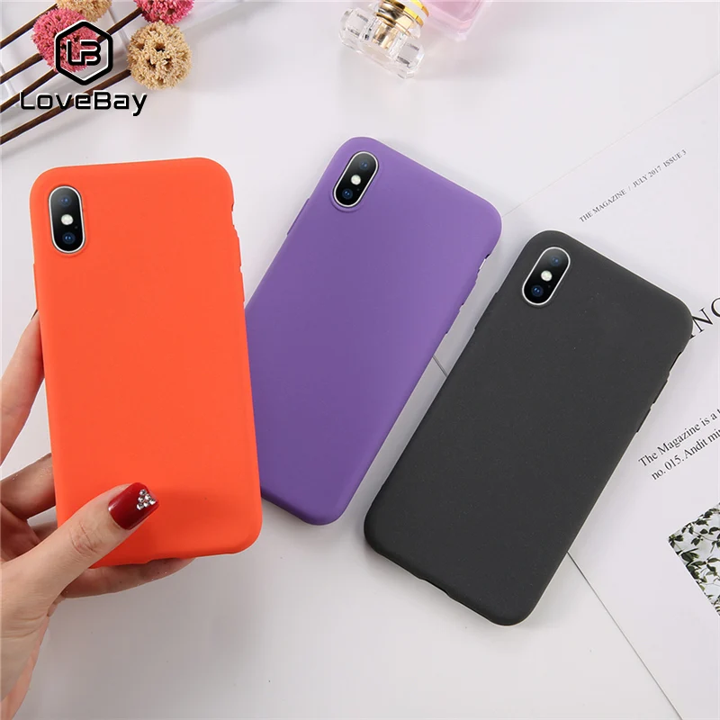 Lovebay чехол для телефона iPhone 6 6s 7 8 Plus X XR XS Max Модный простой однотонный Матовый