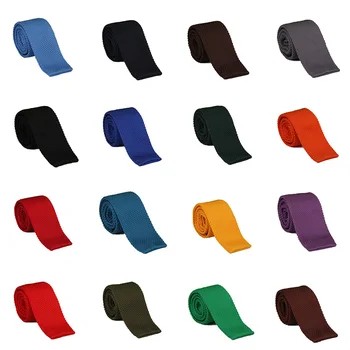 

Solid Color Christmas Ties For Men Colourful Knit Knitted Ties Necktie Narrow Slim Skinny Woven Plain Cravate Narrow Neckties