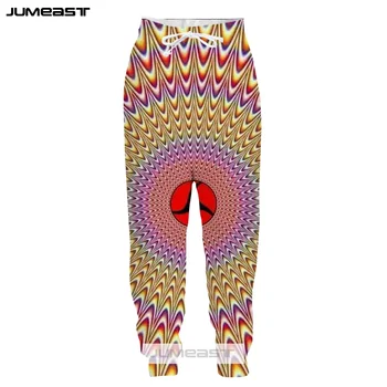 

Jumeast 3D Print Stereoscopic Circle Design Men/Women Pants Vertigo Pattern Casual Sport Loose Size Novelty Long Pants