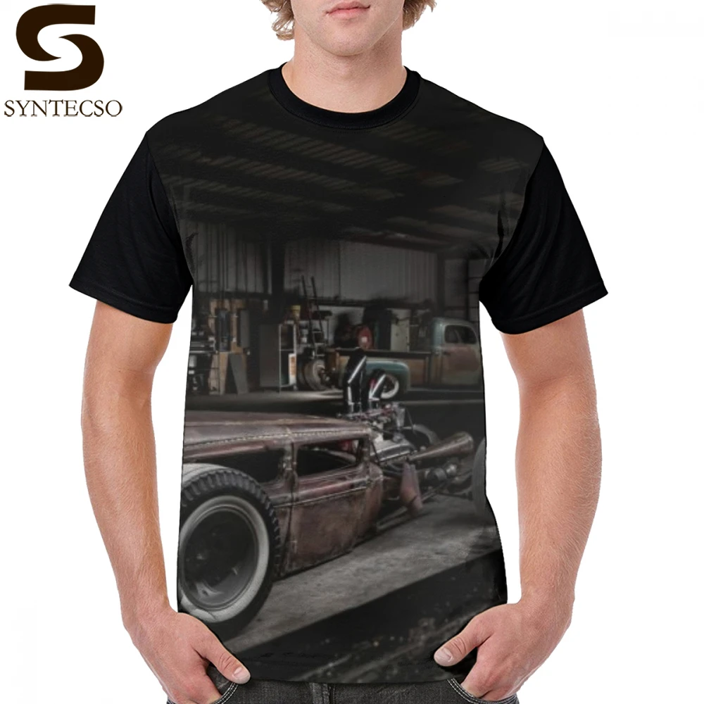 

Car T Shirt Model A Rat Rod T-Shirt Print Big Graphic Tee Shirt Mens 100 Percent Cotton Short Sleeve Fun Streetwear Tshirt