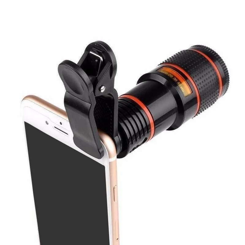 

HD 12x Optical Zoom Camera Telescope Lens With Clip For iPhone/Phone Universal lens DSLR Universal Product With Clip For iPhone