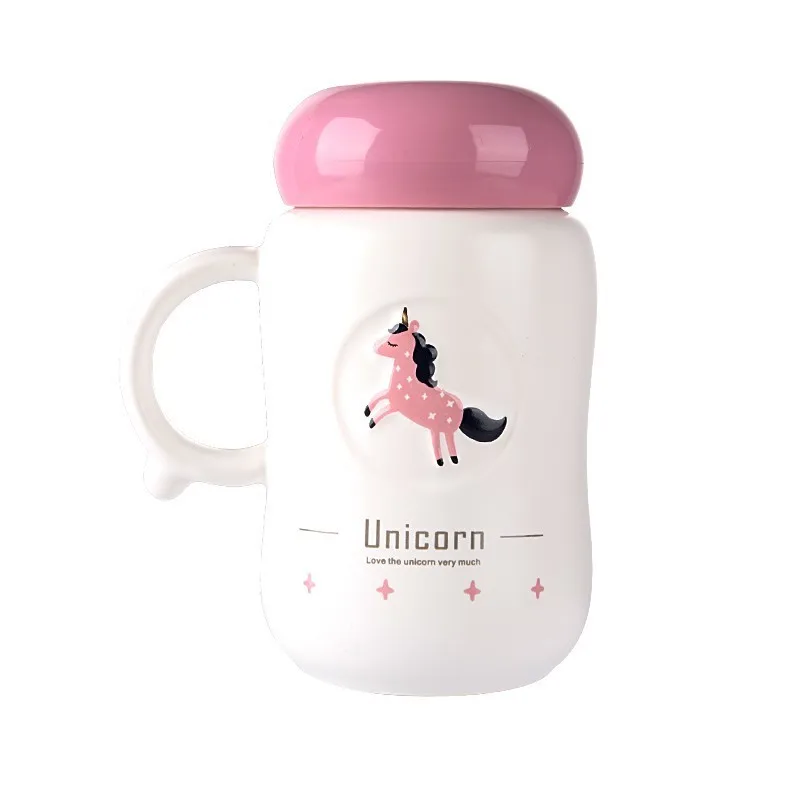 

NoEnName_Null New Hot Unicorn Children's Cup Cartoon Ceramic Tea Cup With Handle Drinkwarea Gift For Kids Dropshipping