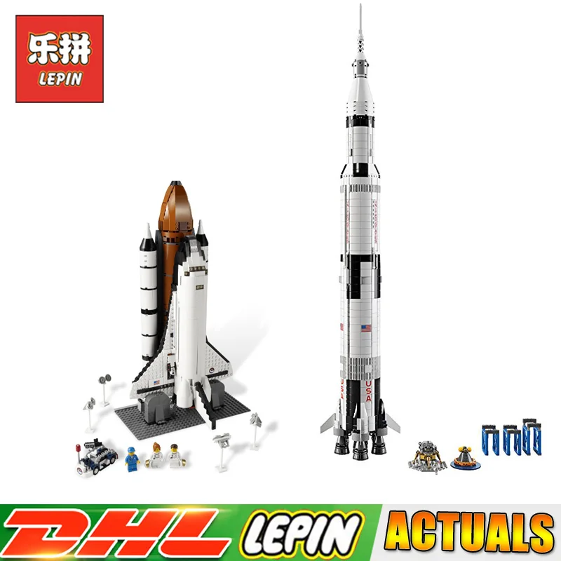 

LEPIN 16014 Space Shuttle Expedition+ 370 Apollo Saturn V Launch Vehicle Blocks Bricks Toy Compatible LegoINGlys 10231 213