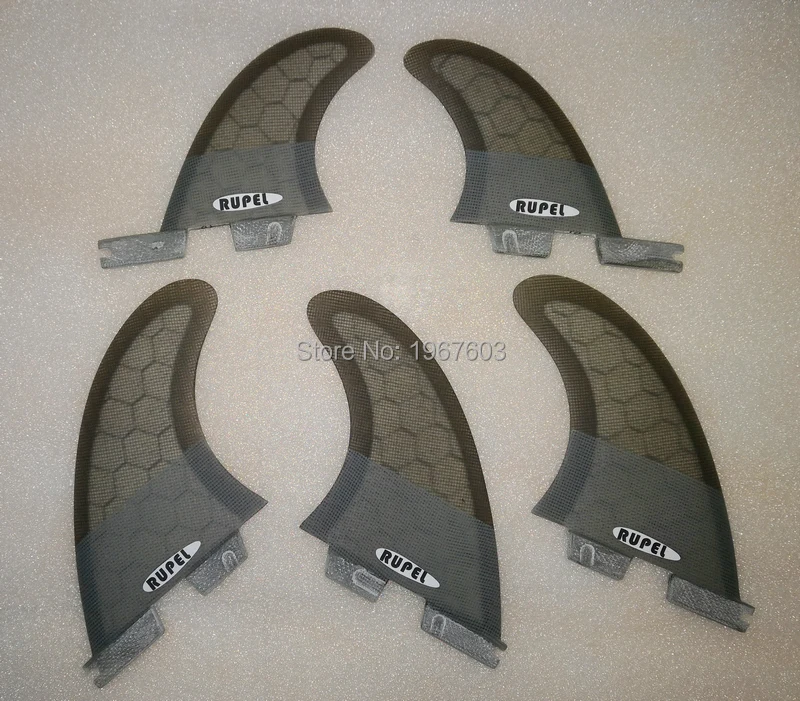 

Large Mesh FCS II Surfing Fins Cool Gray Surf Fin GL+G5 Surfboard Fins Snorkel Future 5PCS