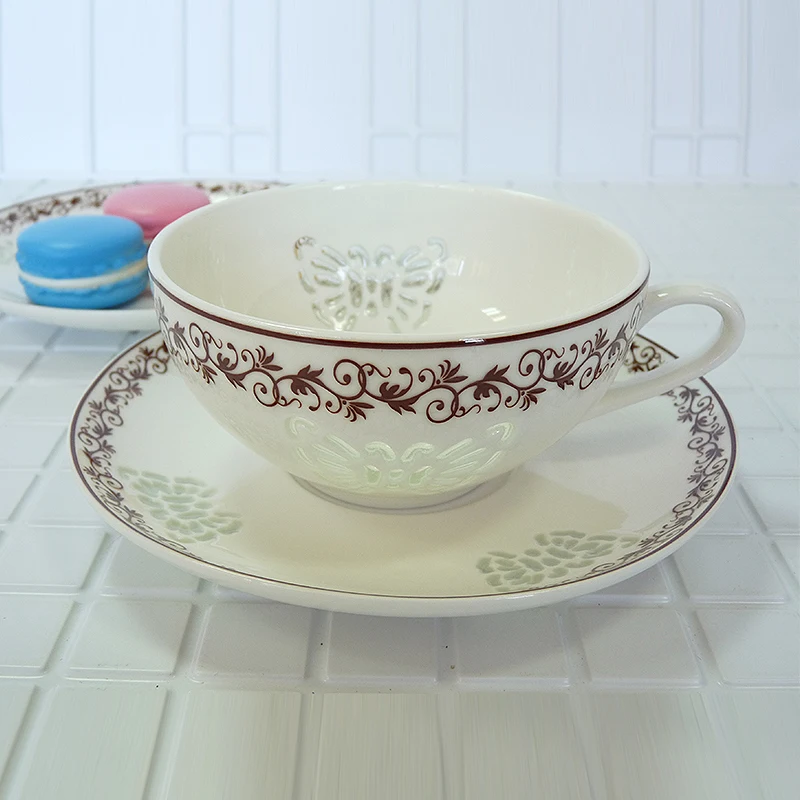 

High quality bone china handmade Tea set Openwork butterfly pattern 230ml Birthday Holiday Gift