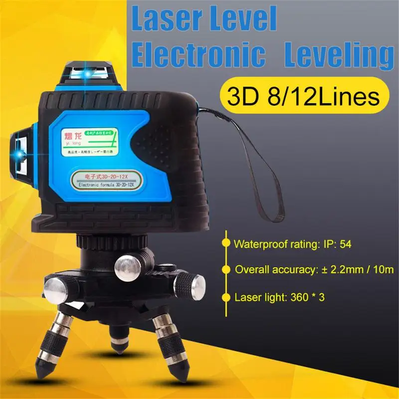 

Laser Level 12 Line Level Green Light Wall Meter 3d Intelligent Electronic High Precision Automatic Line Instrument Line Meter