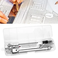 5 шт. портативные математические геометрические компасы для рисования с булавкой и свинцовым аксессуаром графитовые наполнители коробка для хранения для студентов