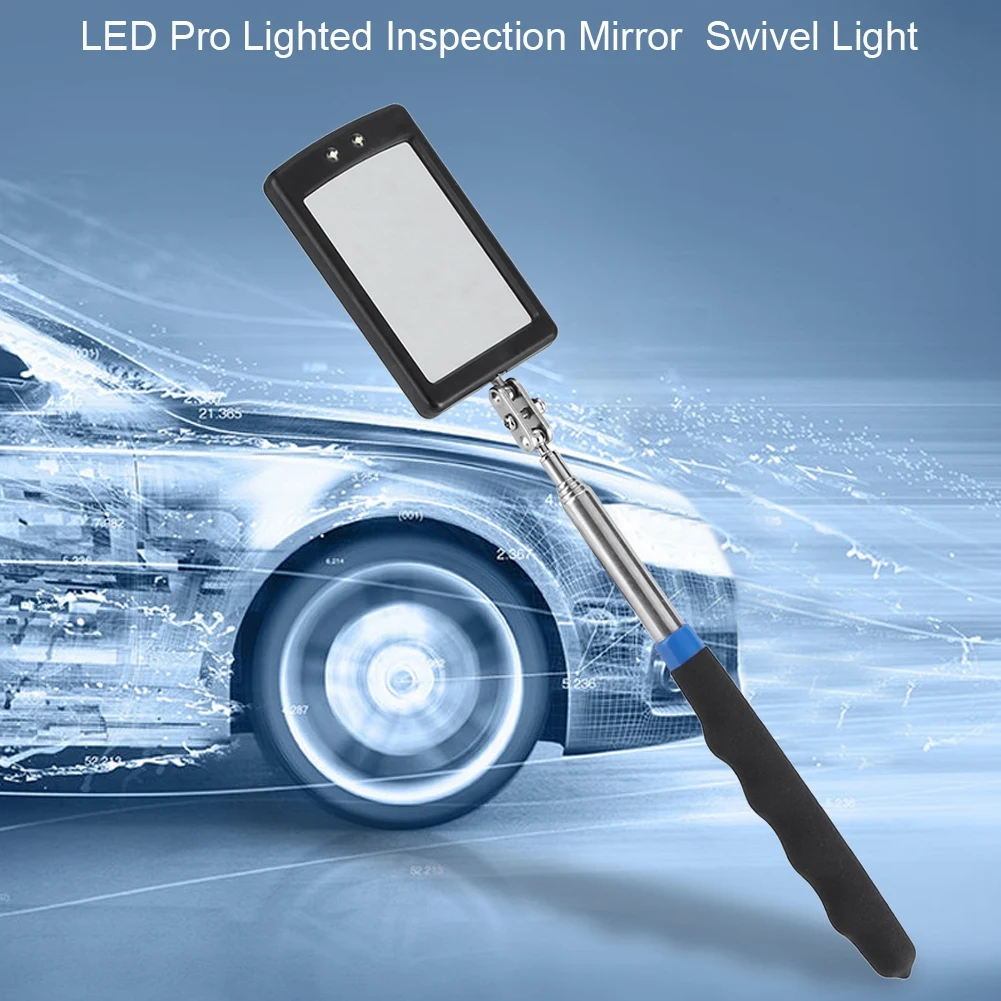 

ANENG Telescoping LED Lighted Flexible Adjustable Inspection Mirror 360 Degree Swivel Extend Tool