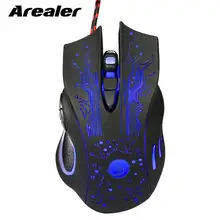 Профессиональные USB проводные оптические Игры мышь Регулируемая 5 уровней dpi 5500 с 6 кнопками светодиодный свет для настольного ПК ноутбука геймера