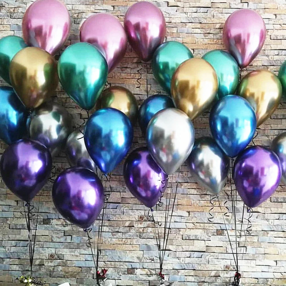 

NEW 10pcs Glossy Metal Pearl Latex Balloons Thick Chrome Metallic Inflatable Air Balloons Globos Metalicos Party Decoration