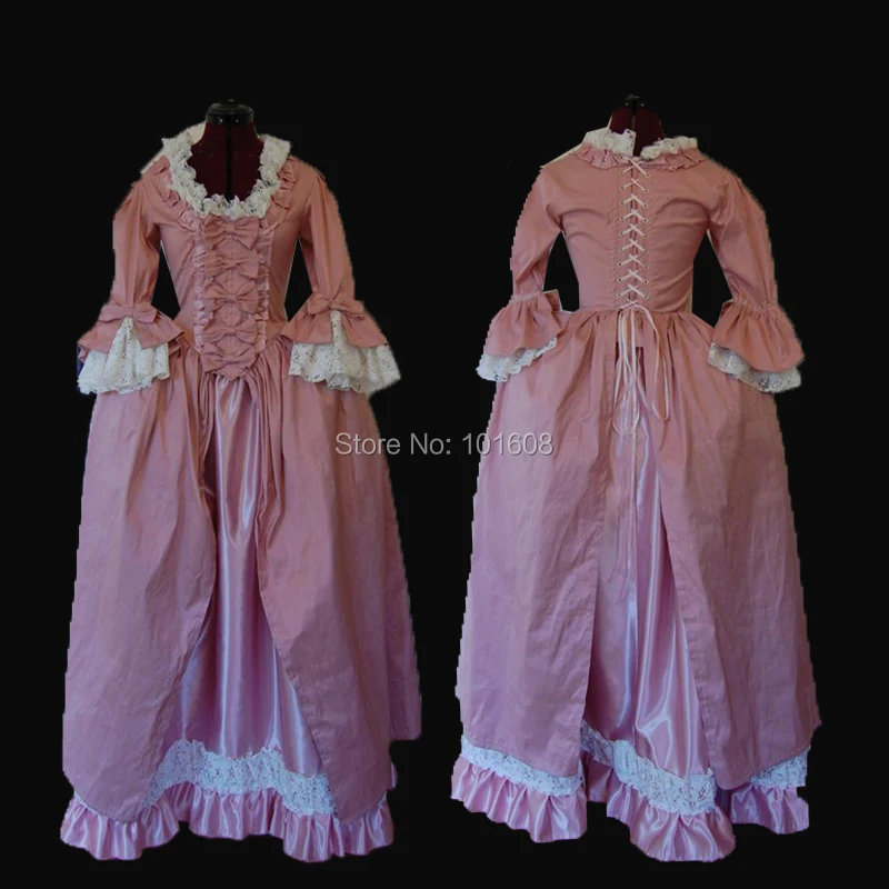 

Tailored!Royal Pink Vintage Costumes Duchess Princess Civil war 18th Rococo Marie Antoinette DRESS Victorian dresses HL-389