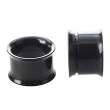 Silver Steel Gauge Earring Punk Flesh Tunnel Ear Plugs Rimmed Flat Style Type:391 - Rimmed Silver Tunnels Amount:Pair (8mm) 