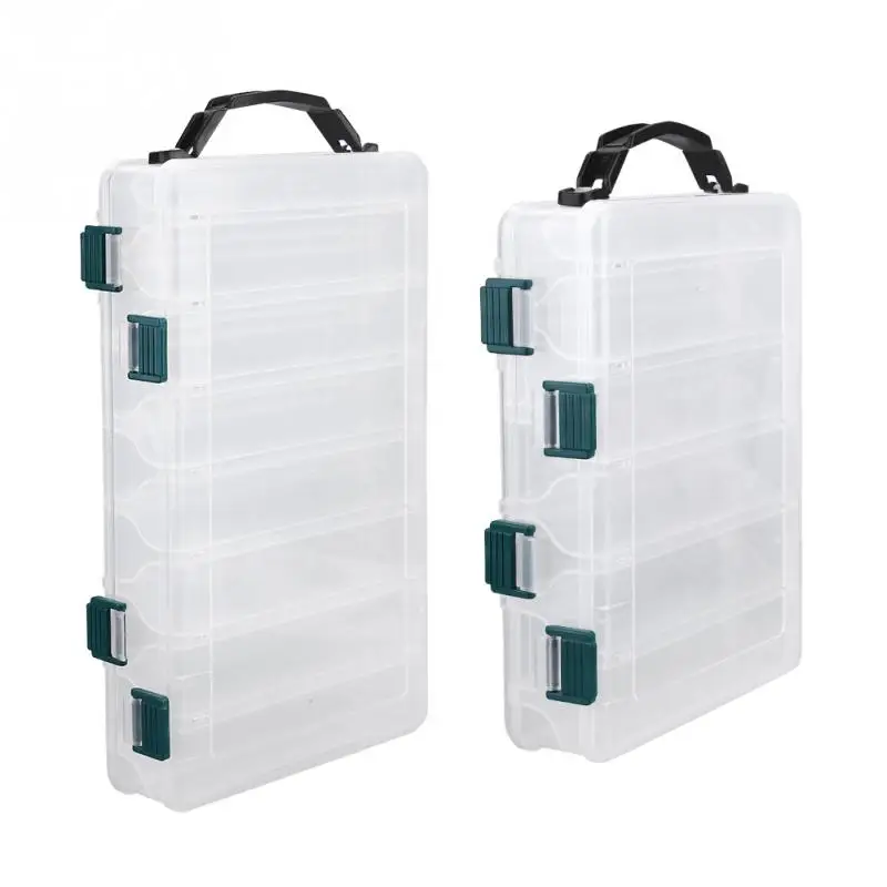 

10/14 Compartments Double Side Fishing Tackle Box Large Capacity Lure Hook Holder Case Fishing Baits Lures Box Pesca Accessory