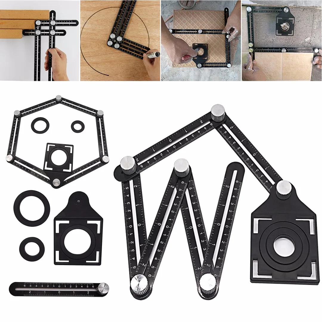 

Universal Ruler Aluminum Tiling Punching Tool Alloy Multi Angle Ultimate Measuring Outdoor Tool Template