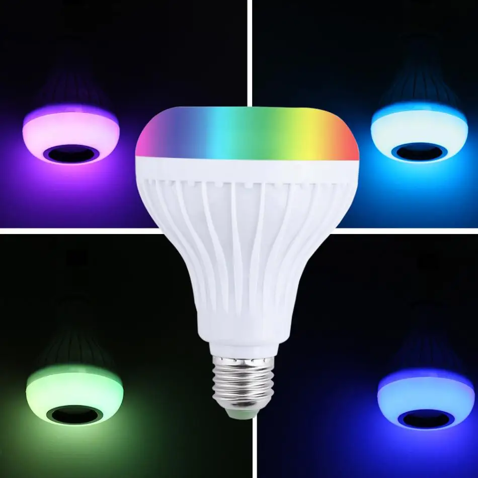 Светодиодсветодиодный RGB Смарт светильник лампочка 12 Вт Беспроводная Bluetooth