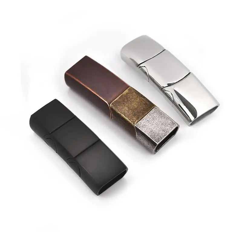 

1PCS Stainless Steel Magnetic Clasps For Jewelry Making Leather Cord Bracelet Extension Buckle Hole 7/10/11/12mm