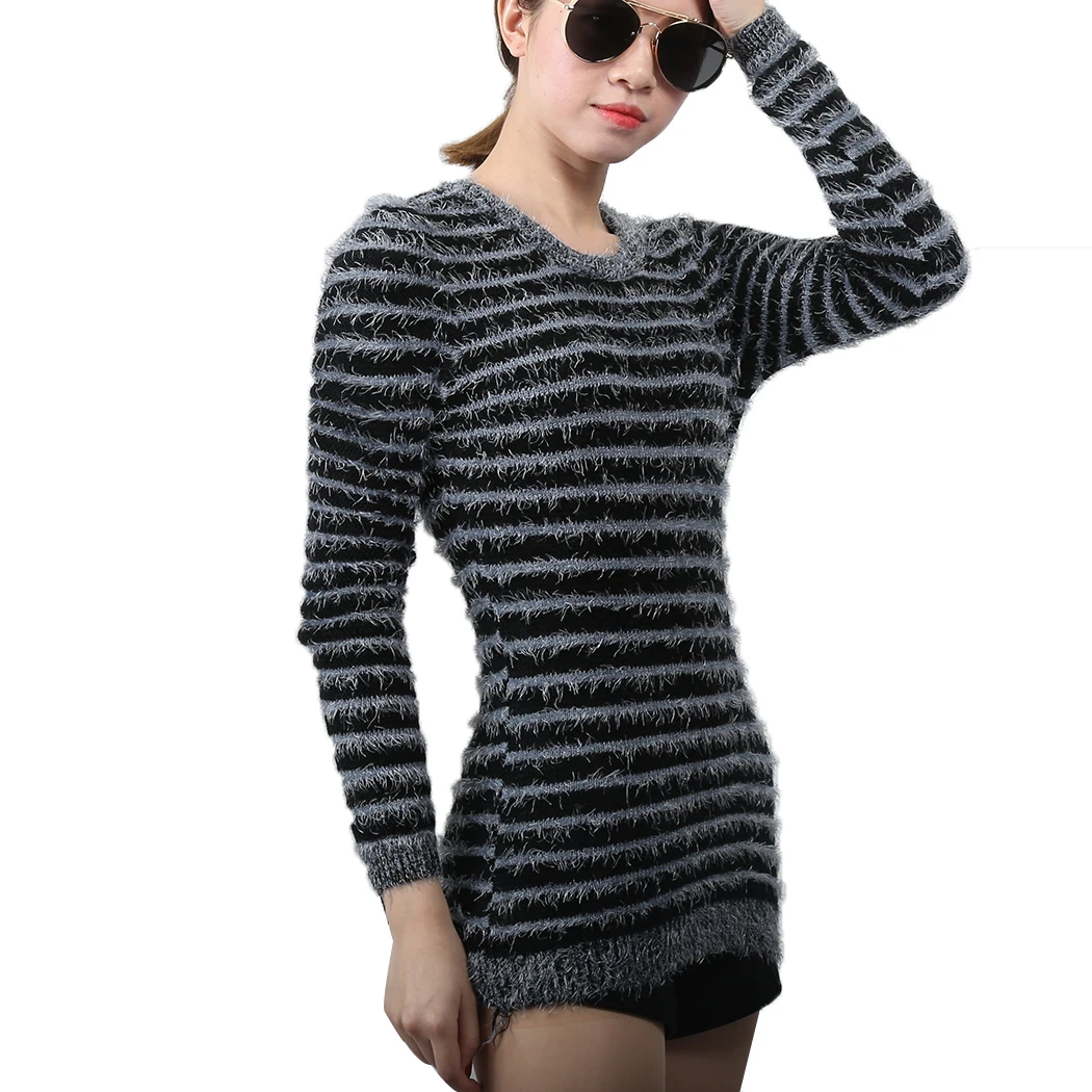 Fashion 2018 Winter Women Sweaters And Pullovers Korean Fluffy Stripe Female Sweater Christmas Tops Jumper | Женская одежда
