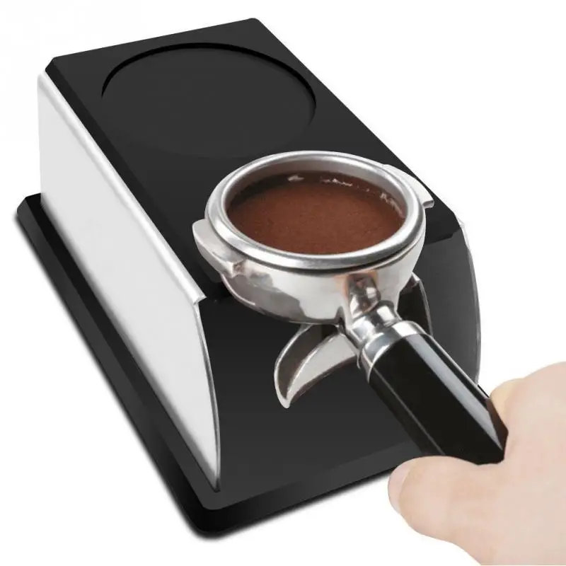 

Stainless Steel Silicone Coffee Powder Holder Tamper Stand Barista Tool Tamping Holder Rack Shelf Coffee Machine Tool