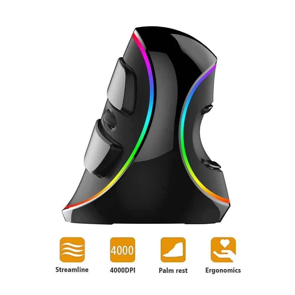 

CHYI M618 PLUS USB Wired Vertical Mouse Optical Blue Light Ergonomic Design Portable Vertical Optical Mouse For PC Computer