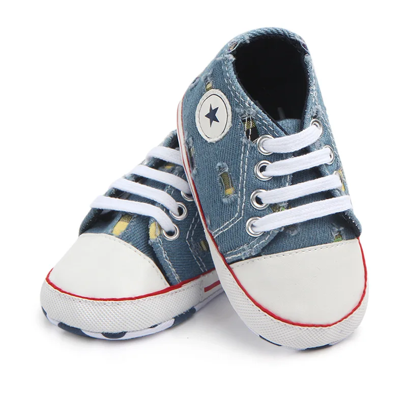 

Spring Summer Baby Shoes Denim Lace-up Footwear Flat Shoes First Step Shoe For Newborn Sports Baby Sneakers Moda Infantil