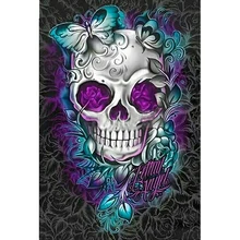 Фото на заказ! Полный квадратный дрель 5D DIY Алмазная картина "цветок череп" вышивка крестиком 5D домашний декор