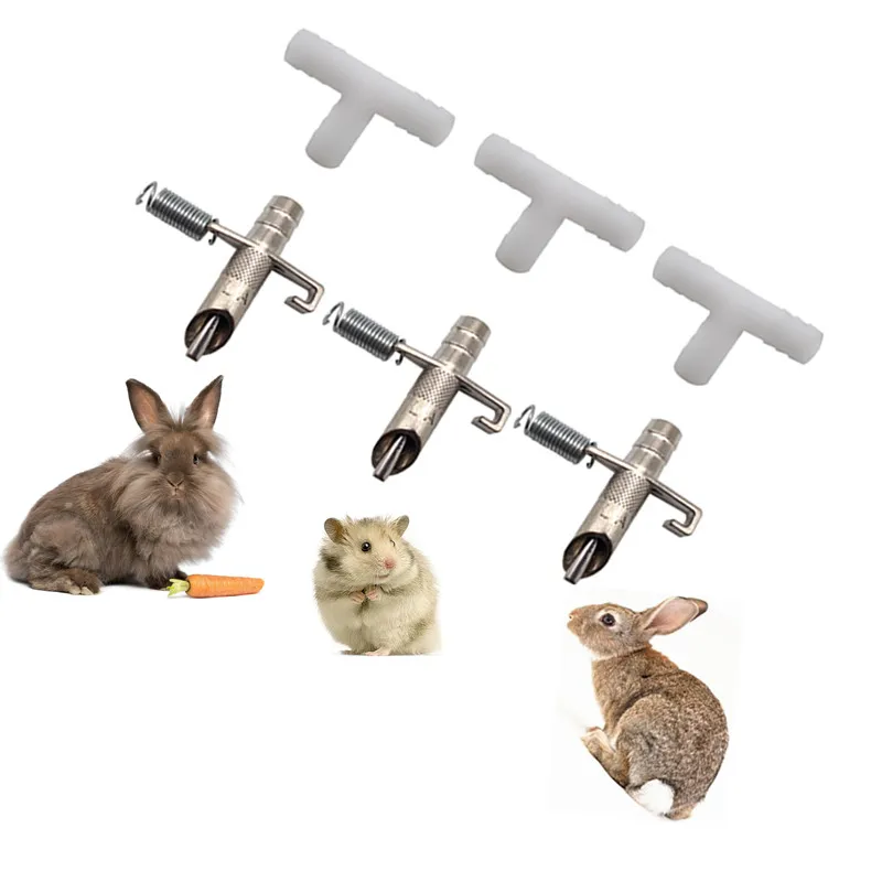 

F121 Automatic Nipple Water Feeder Poultry Rabbits Mouse Feeder Drinker T Tubing&Spring Waterer Drinker for farm animals