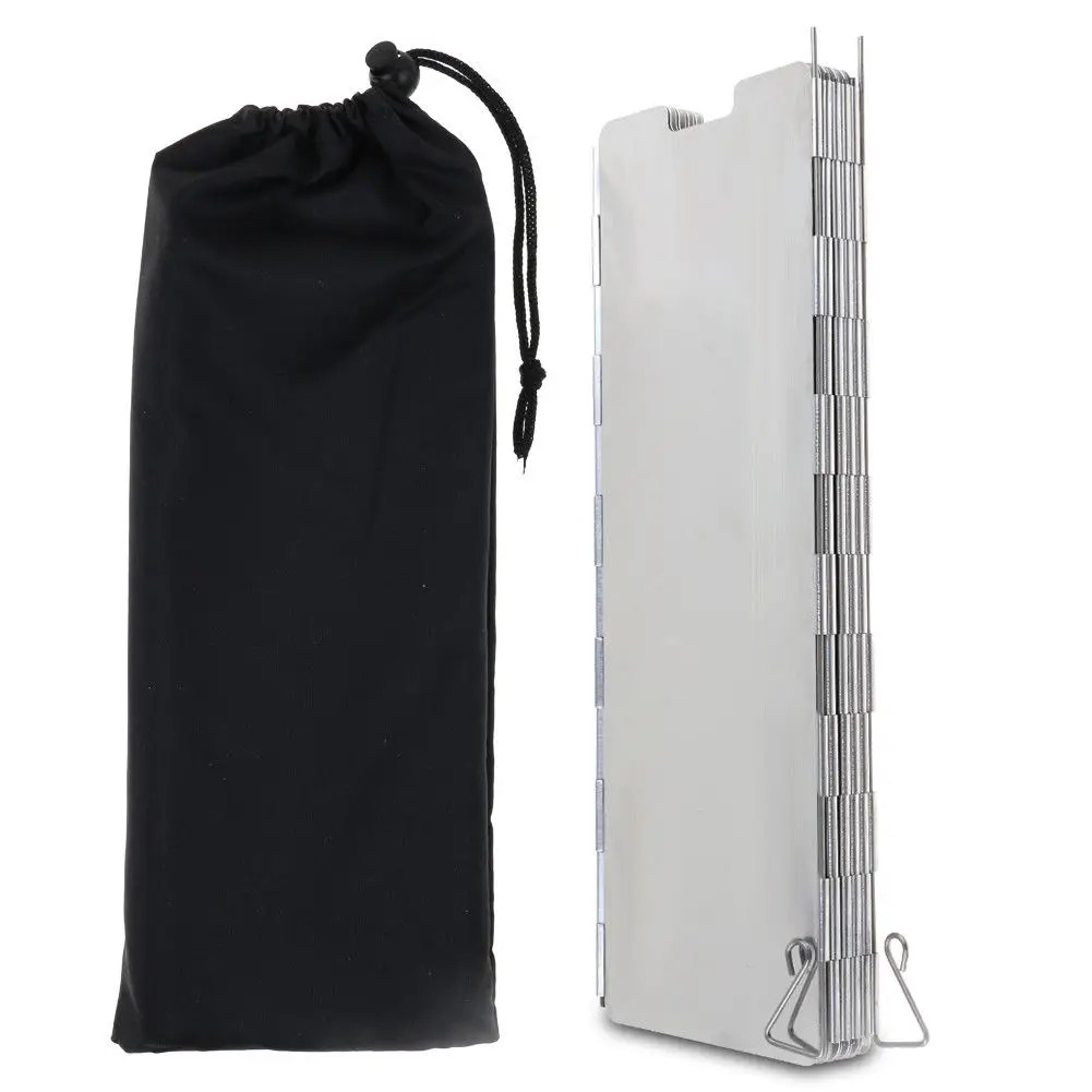 

10pcs Foldable Outdoor Camping Picnic Cooking Wind Shield Screens Silver 83*24cm
