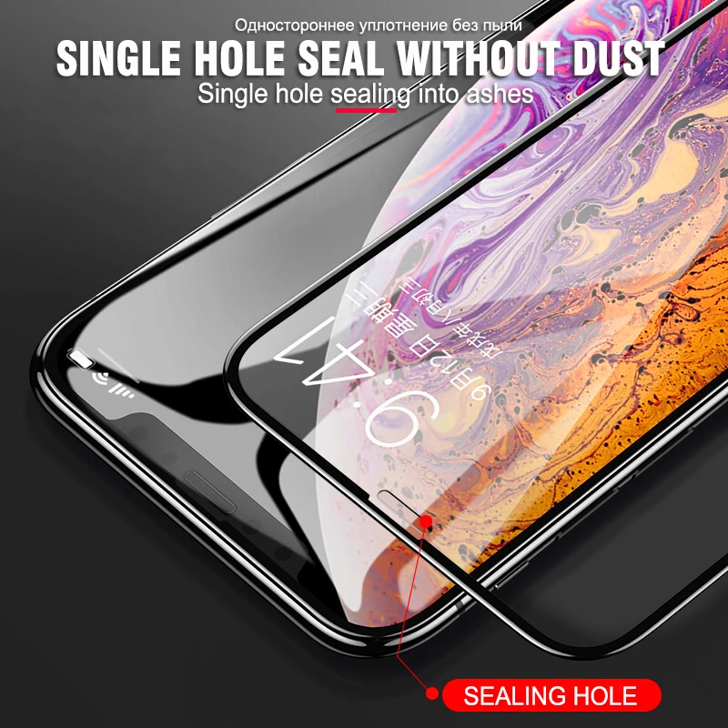 9D Закаленное стекло пленка для iphone X 10 Xs Xr Max Полное покрытие экрана протектор на 6